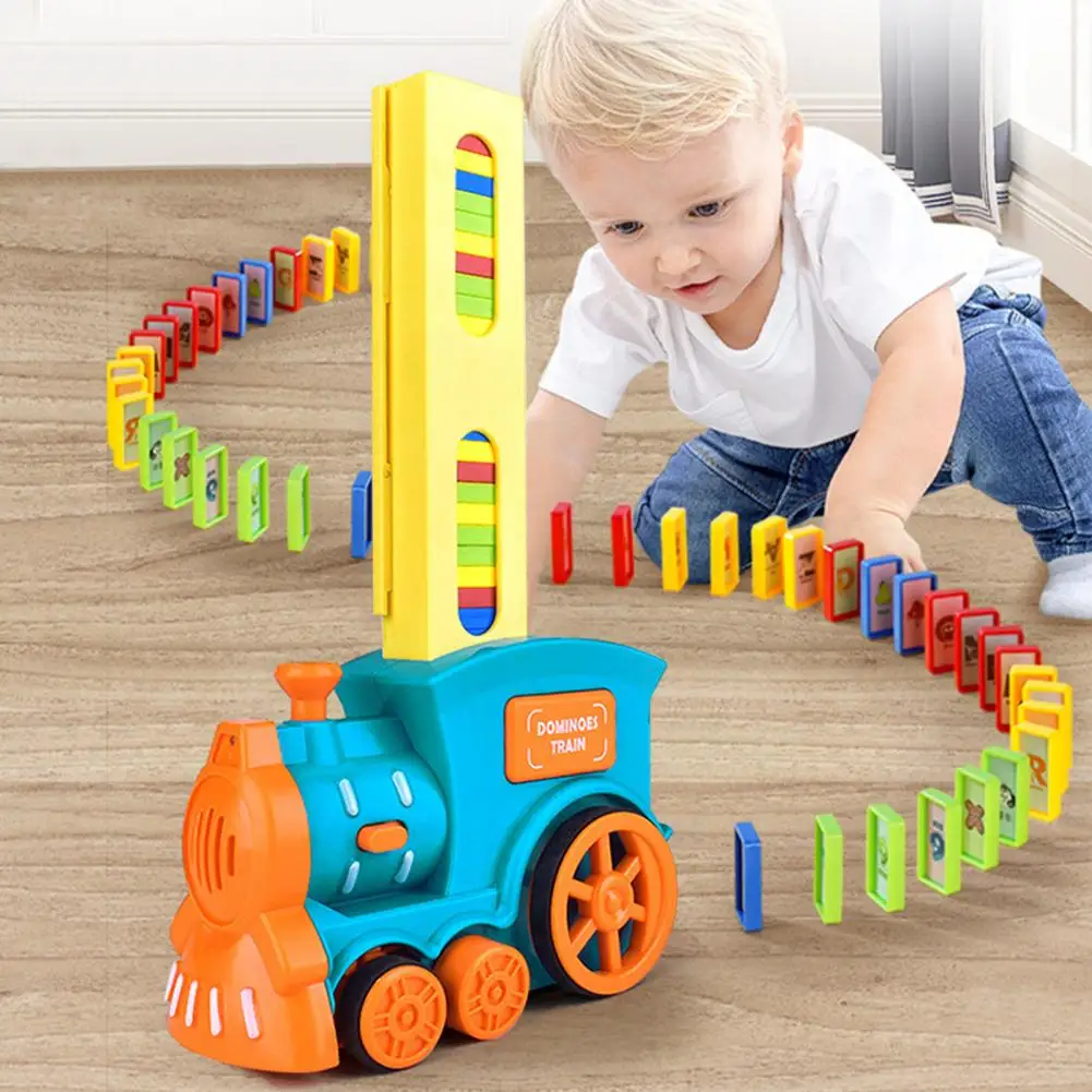 

Baby Domino Toy Durable Fun Electric Domino Train Set Enhancing Creativity Spatial Thinking Kids with Safe Construction Odorless