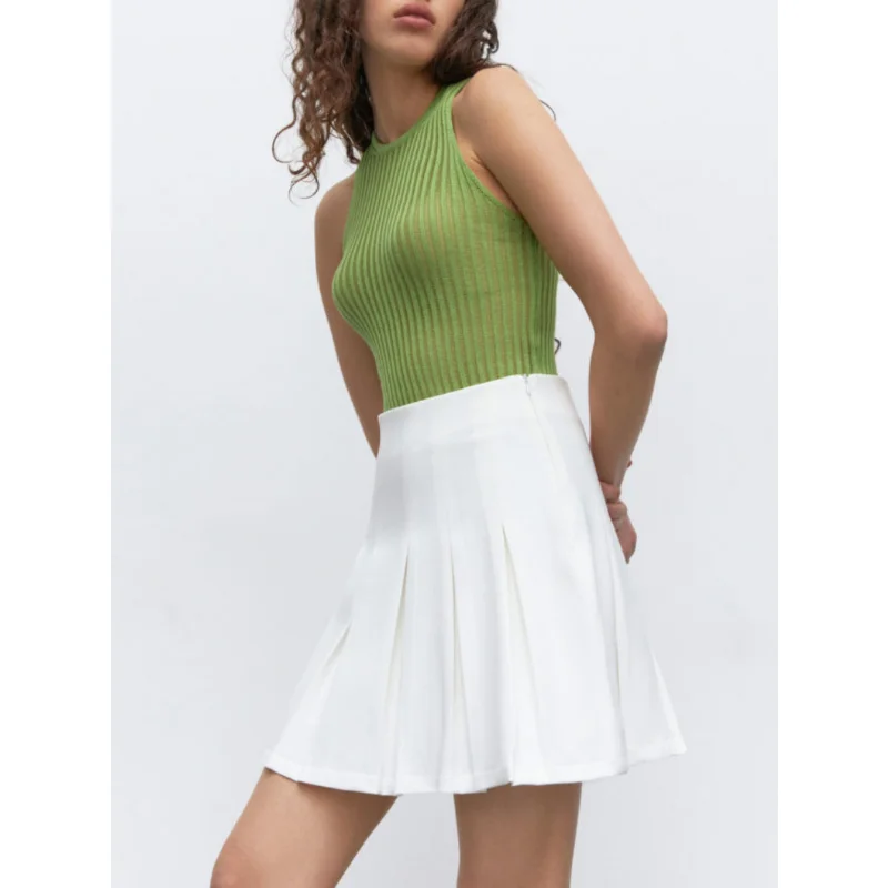 Summer Knit Hollow Out Tank Top Sleeveless For Women Slim Knitwear Pullover Women's Y2k Top Vest Slim Sexy Female Tank Top
