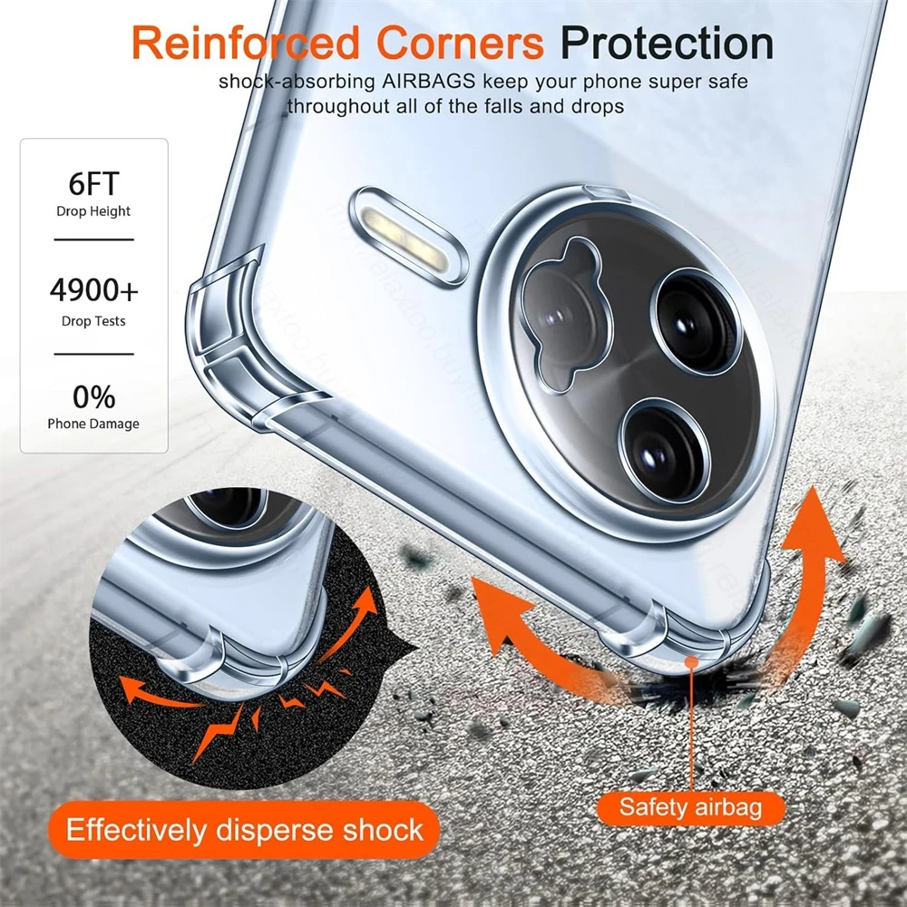 Transparent Protective Case with Camera Glass and Screen Protector