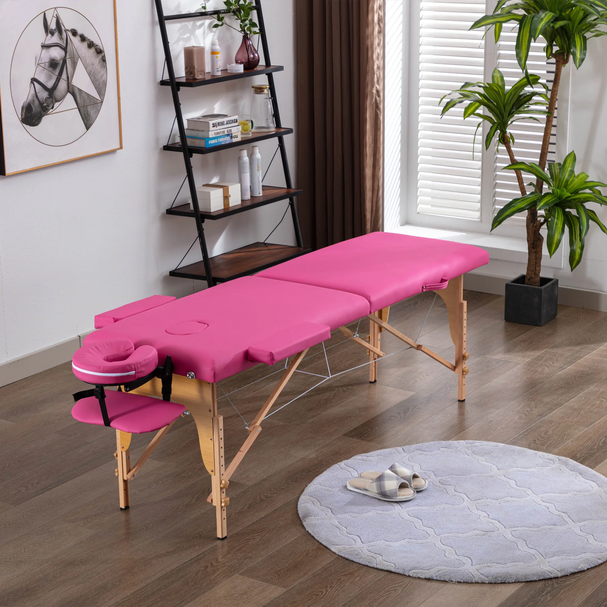 

2 Section Massage Table Portable Massage Bed Lash Bed Facial Table Reiki Table SPA Beds for Esthetician Portable Height Adjustab