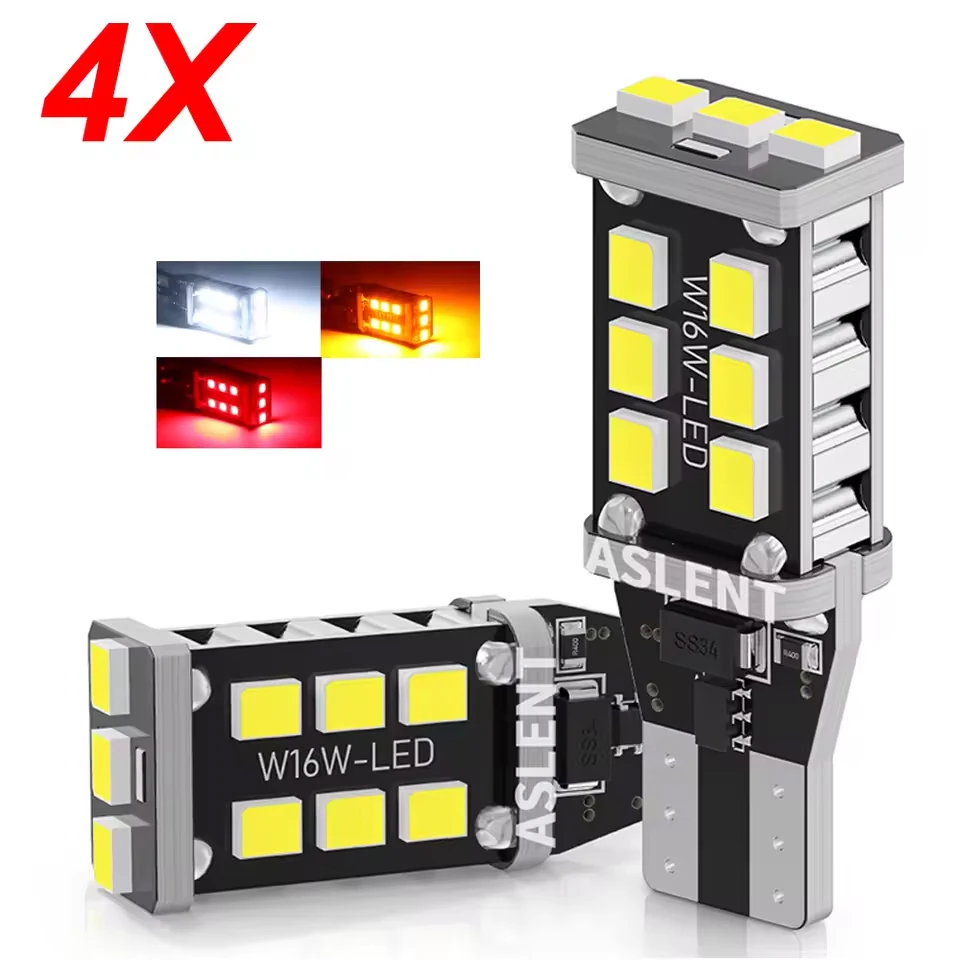 W16w Led Reverse 4Pcs Canbus T15 T16 LED Reverse Lights W16W 912 921 LED Bulb No Error ...