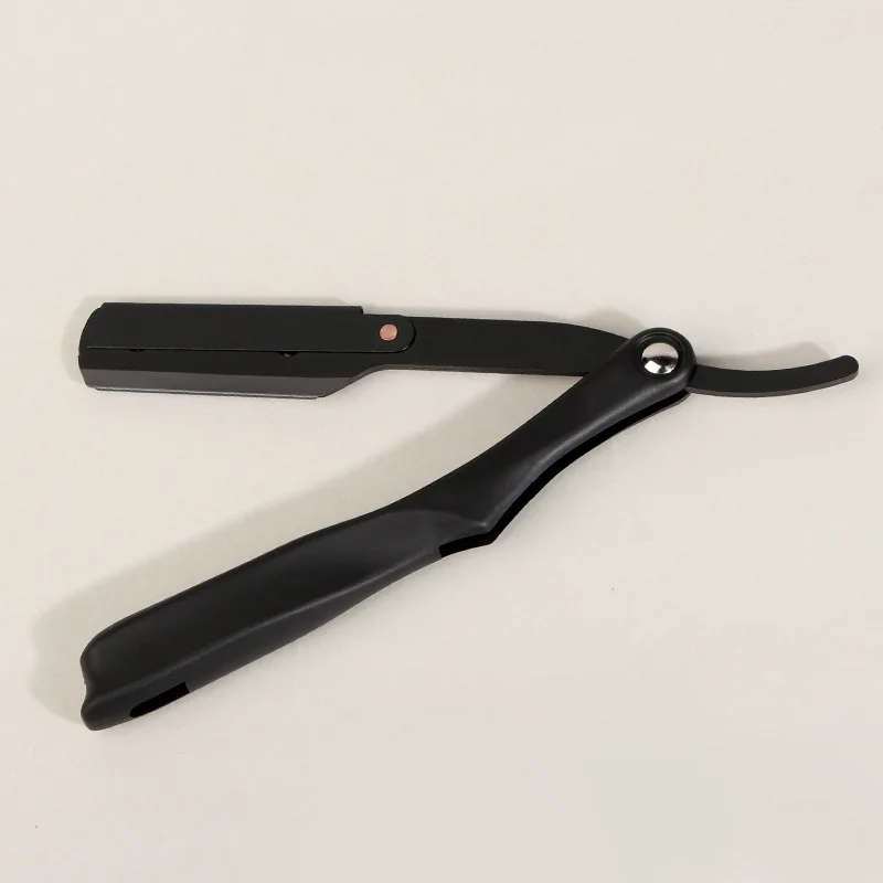 Leichtes Rasiermesser, klassisches Barbier-Pflegewerkzeug, Kunststoffgriff, Edelstahlklinge, einseitig geschliffenes Rasiermesser_voghion.com