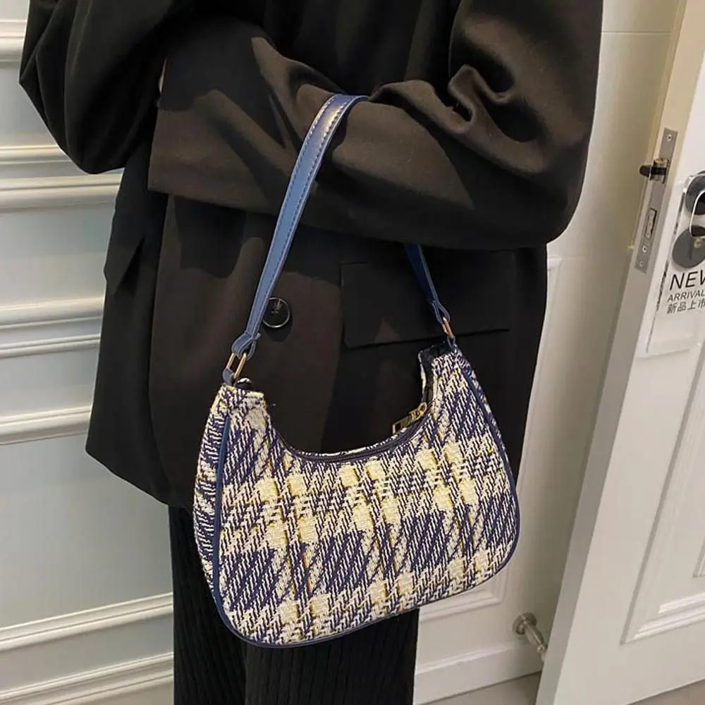 

Sweet All-match Lattice Stripe Purse Wallets Small Handbag Shoulder Bags Korean Handbag Women Underarm Bag Messenger Bags