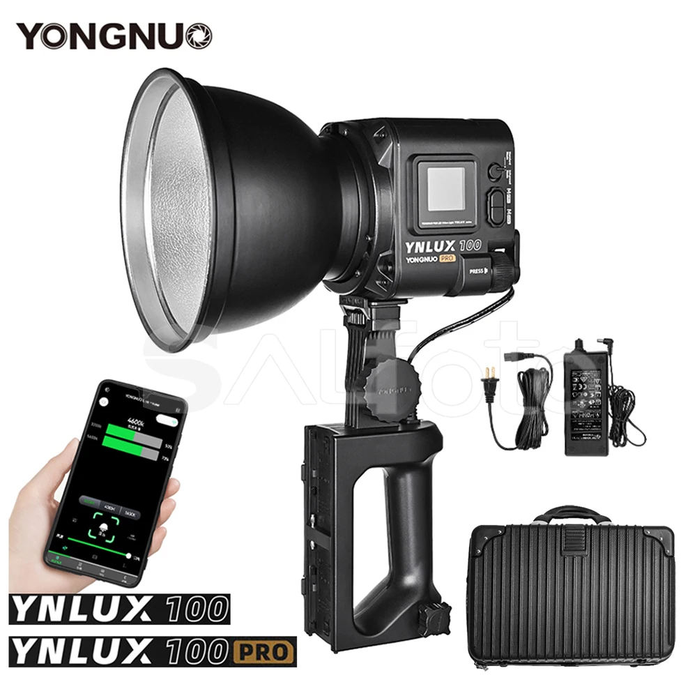 

Yongnuo YNLUX100 PRO 100W/120W NP-F Bracket Reflector Power Adapter Carrying Case Kit Bi-color COB Lamp Handheld Led Video Light
