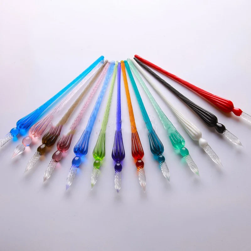 

1Pcs Vintage Glass Dip Dipping Pen Filling Ink Signature Calligraphy Fountain Pens Handmade Glass Dip Pen Art Painting Supplies