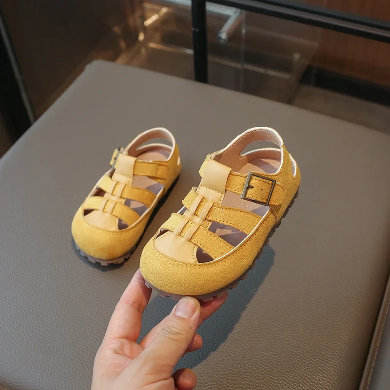 Girls Woven Flat Sandals Summer Beach Thick Bottom