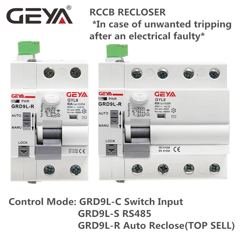 religador esperto rccb rcd elcb grd9l rs485 4p 40a 63a 05