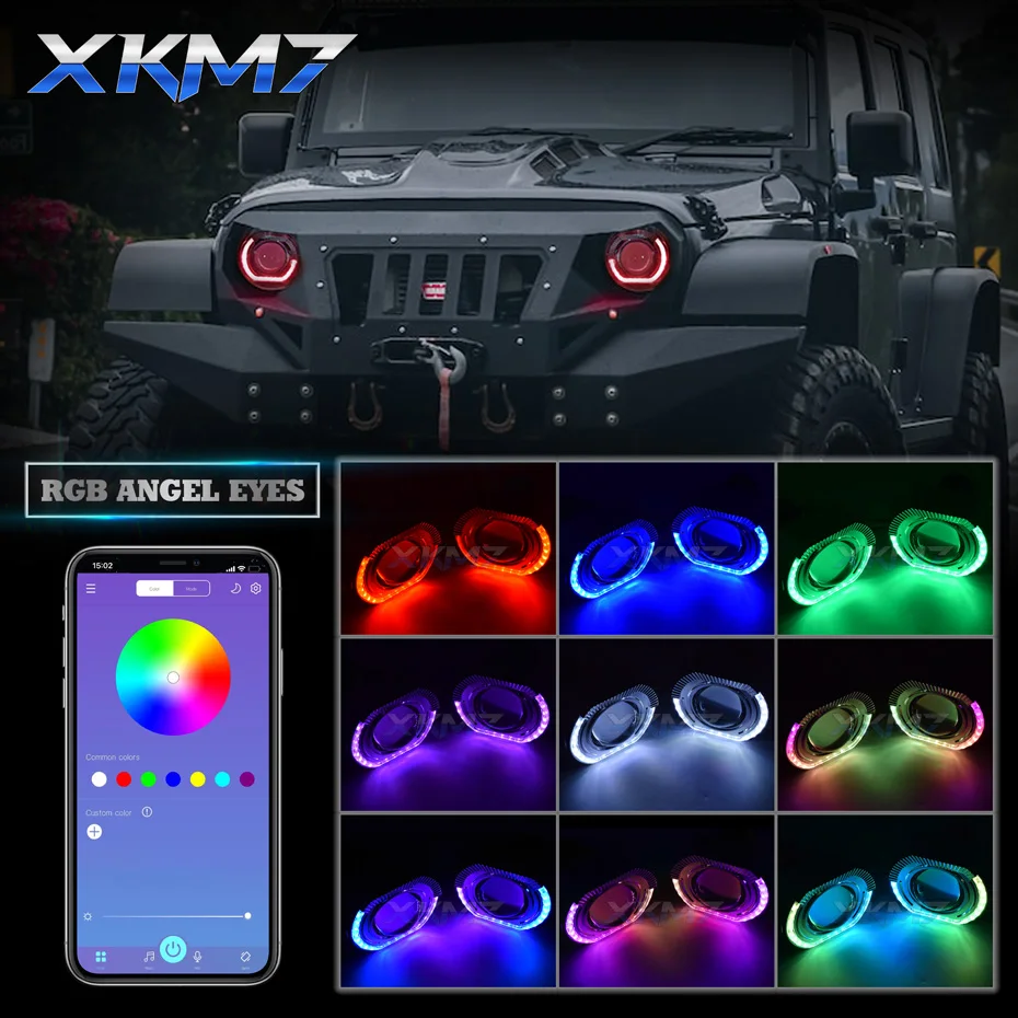 HID Bi-xenon Projector Lens LED Dynamic RGB Angel Eyes Turn Signal H1 H4 H7  Headlight Retrofit H1 HID/LED Lamp Car Xenon Kit - AliExpress