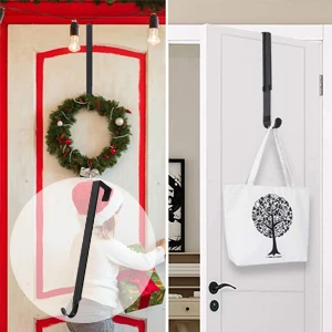 Adjustable Wreath Hanger Over The Door Wreath Holder Metal Front Door Hook Extensible Hanger for Front