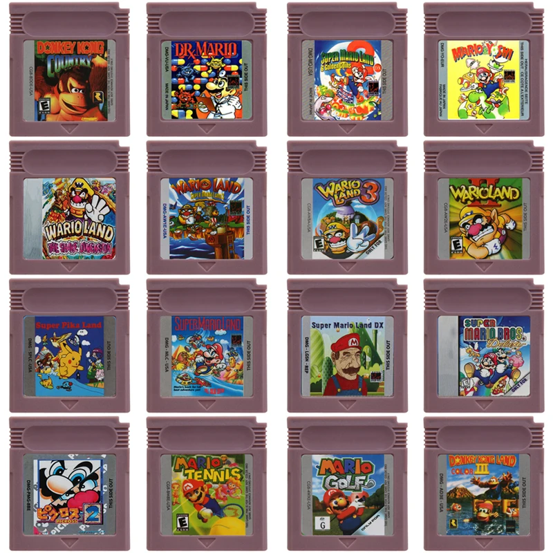 

GBC Game Cartridge Mario Donkey Kong Wario Series 16 Bit Video Game Console Card