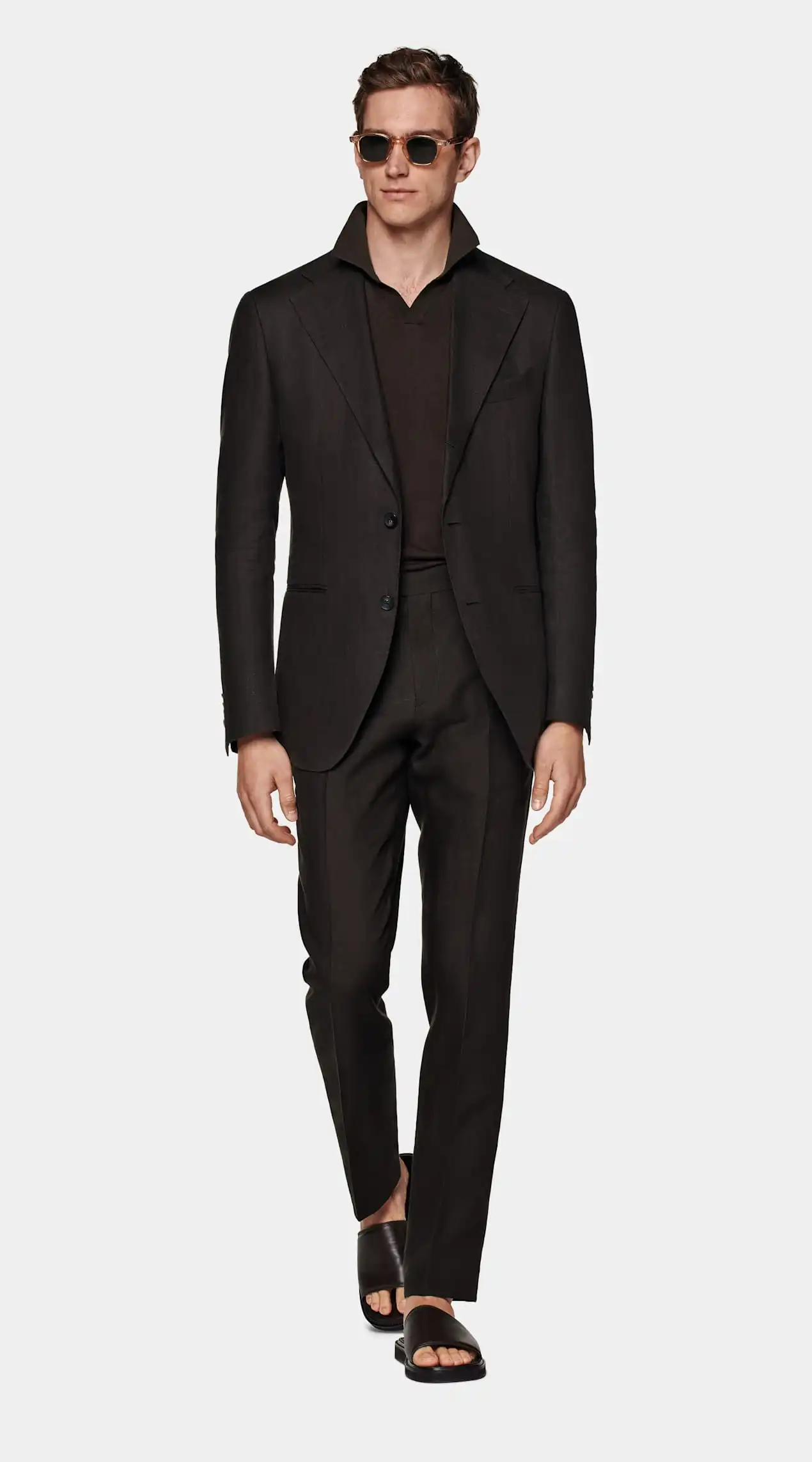Czarna letnia pościel elegancka garnitury męskie główna ulica Slim Fit blezers Hombre Casual wysokiej jakości niestandardowy zestaw 2 częściowy