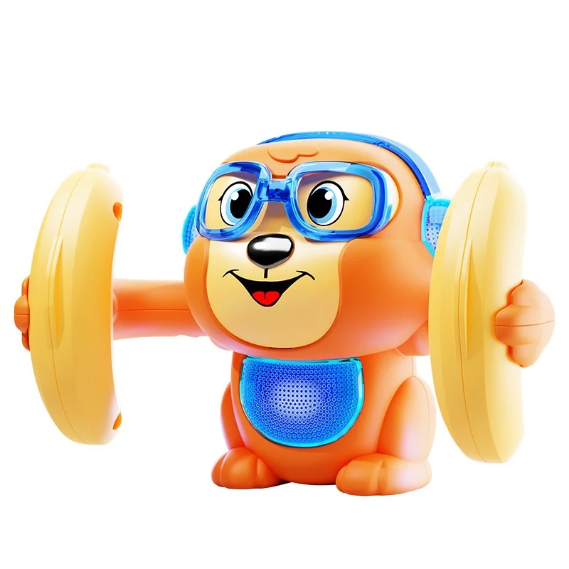 귀여운 전동 롤링 몽키 장난감, 음성 제어, 소리 감지 움직임, 노래, 발광 기능, 휴일 선물, 대량 도매