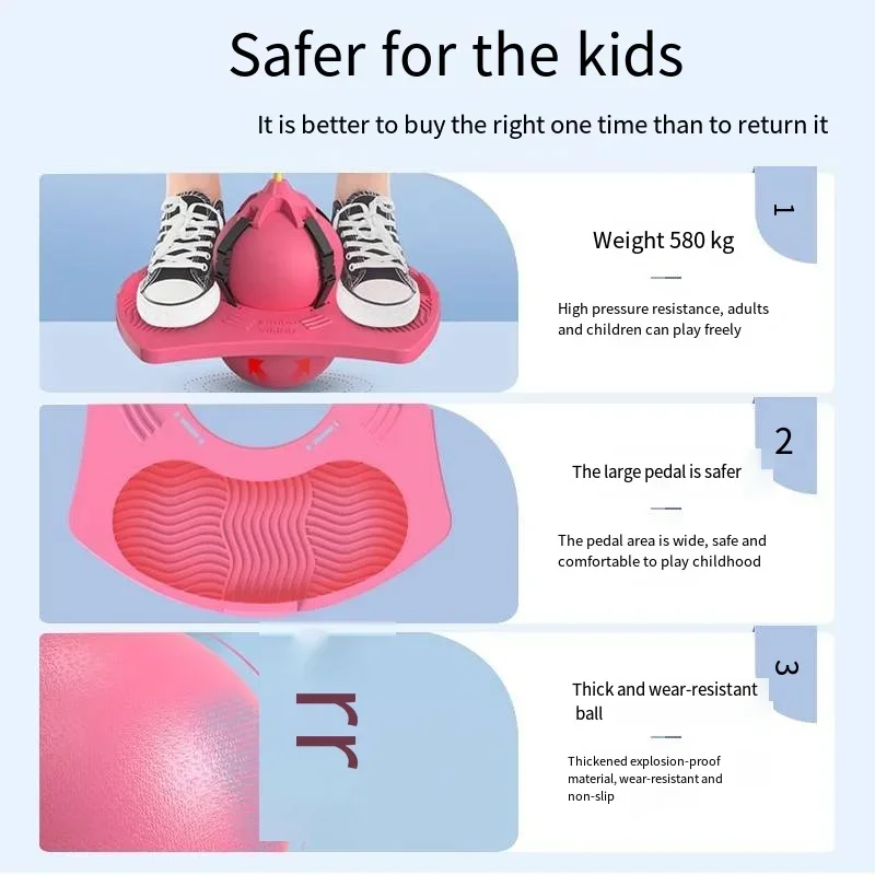 كرة القفز المزودة بمقبض ومضخة، منصة توازن، كرة بوج...