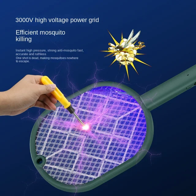 3000 V Rovar Ütő Szúnyoggyilkos Lámpa Elektromos Uv Könnyű Usb Töltő Légy Csapdák Nyári Swatter - Image 4