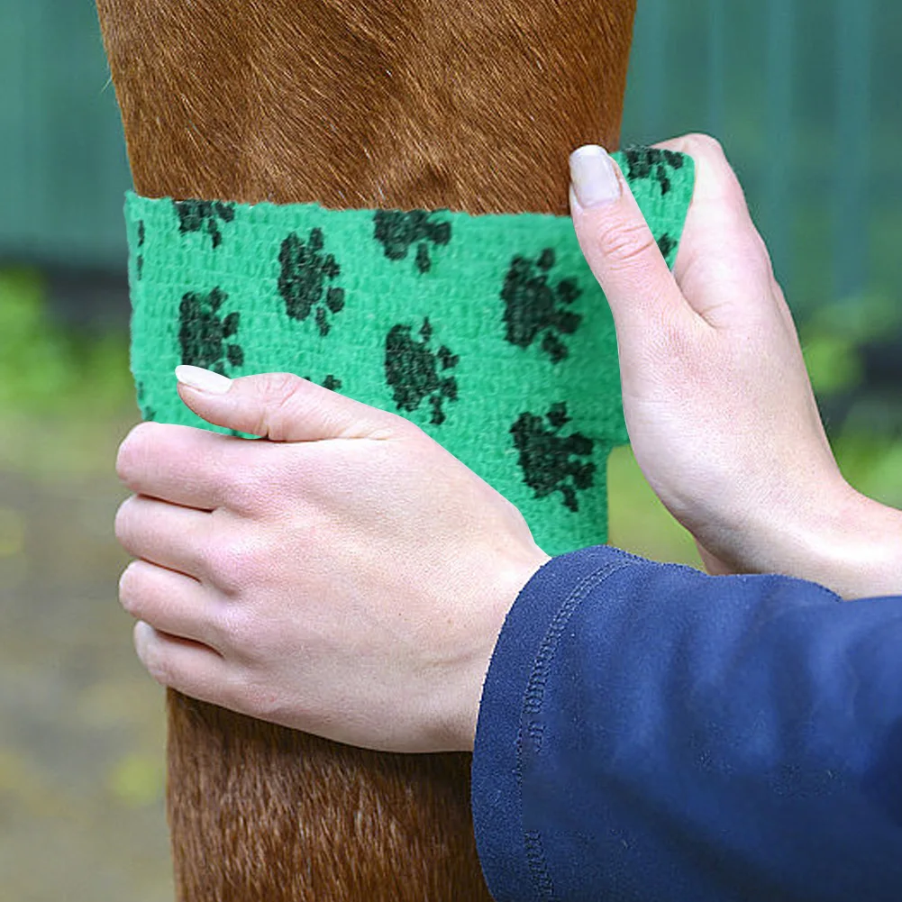 6Pcs Sports Protective Bandage Self-Adhesive Non-Woven Pet Bandage Wear Resist Vet Wrap Tape for Animals Ankle Sprains