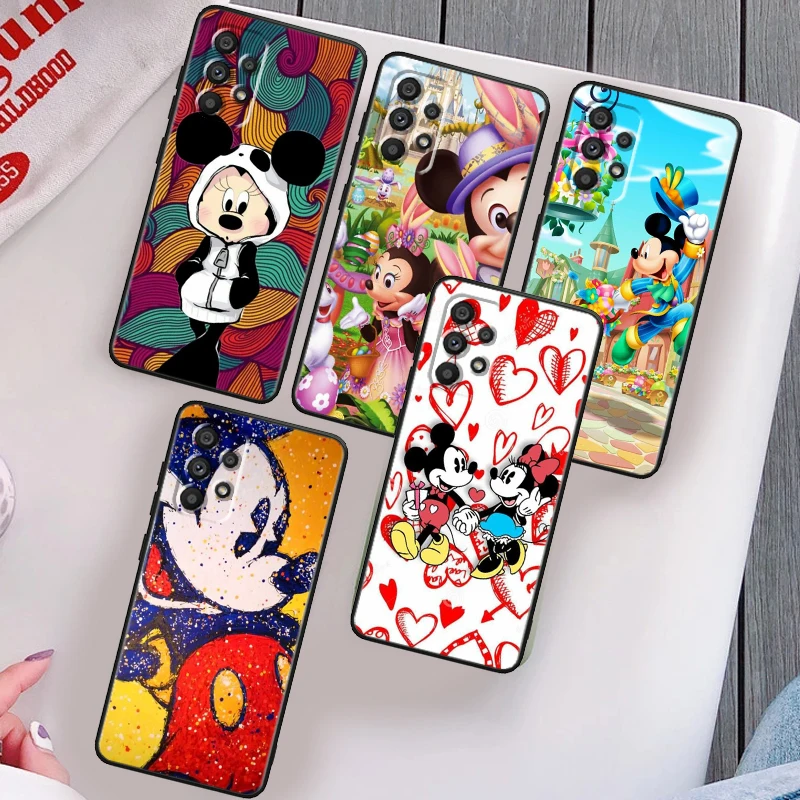 

Mickey Minnie lovely Phone Case For Samsung Note 20 10 Ultra Plus A31 A8 A14 j6 A12 A5 A70 A7 A34 A20 A04 A24 5G Black