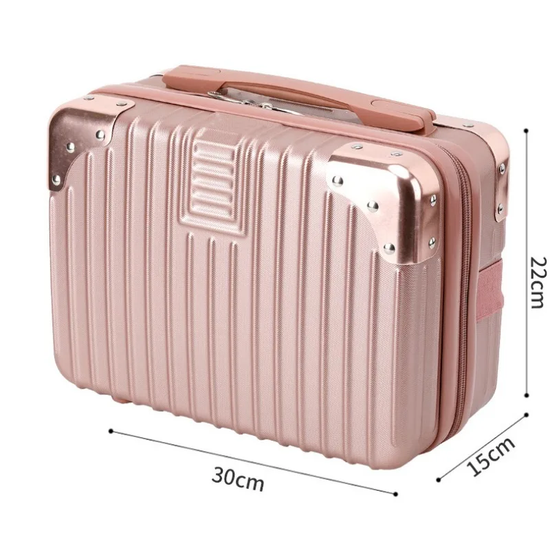 TIUMIU 14-inch Women's Suitcase, Portable Dressing Box, Travel Case, Stool Box, Metal Lined Stool Box Weekend Bag