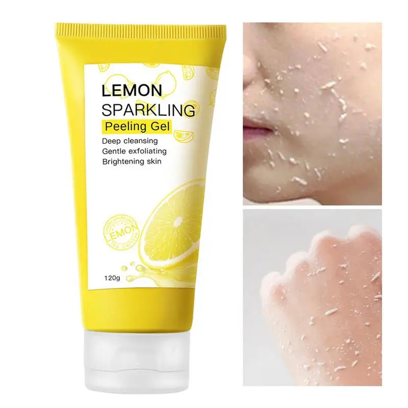 Lemon Exfoliating Removes Peeling Gel Cleansing Scrub For Face Clear Skin Pores Face And Body Exfoliating Removes Dead Skin Cell chaenomeles facial exfoliating gel cream whitening moisturizing facial scrub clear acne blackhead health beauty skin care 40g