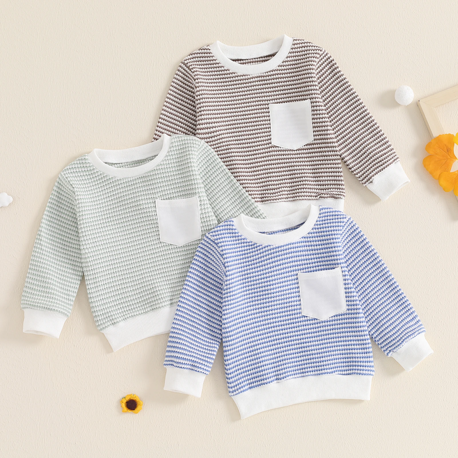 Autumn Casual Baby Hoodie For Girls Boys Clothes Fashion Stripe Long Sleeve Pullovers Tops Sweatshirt Children Clothing
