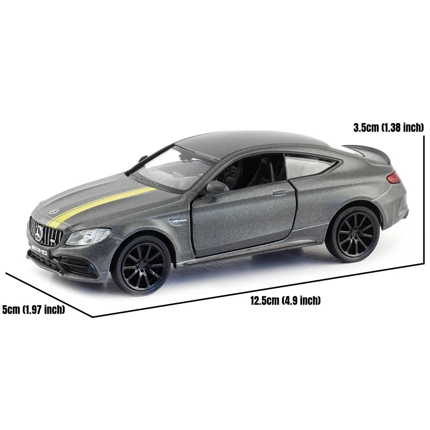 1/36 Mercedes-Benz C63 S AMG C-Class Toy Car Model For Children RMZ CiTY Diecast Miniature 5'' Pull Back Collection Gift Boys 2