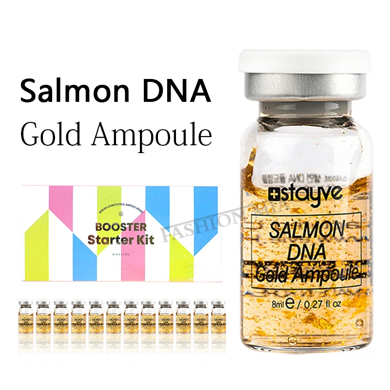 8ml Salmon DNA Gold Ampoule Skin Booster Serum Stayve BB Cream Glow Beginner Starter Kit Korea Face Skin Care Essence Foundation 6