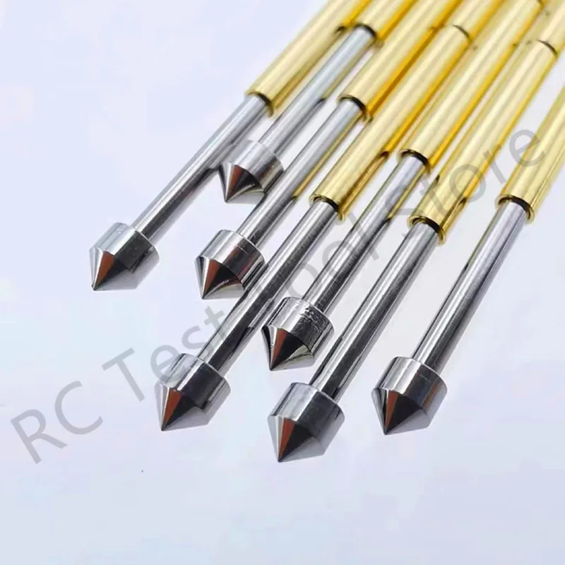 100pcs Pogo Pin P100-E3 Spring Test Probe P100-E Nickel Plated Test Pin Needle Head Dia 1.80mm Length 33.35mm Pin Dia 1.36mm