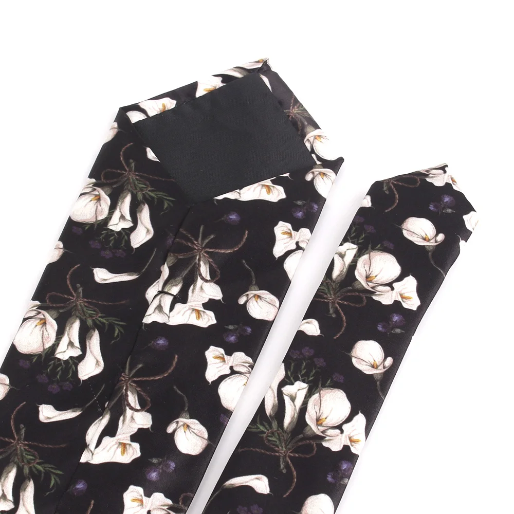 Floral Printed Ties For Men Women Funny Necktie For Groomsmen Suits Men's Tie Wedding Fashion Neckties Gifts Gravatas