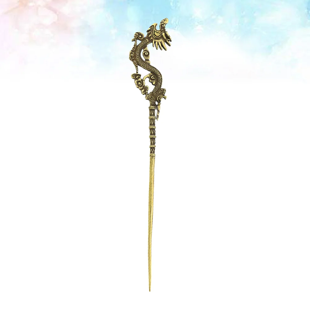 

Vintage Dragon Hairpin Copper Retro Hair Stick Traditional Hanfu Updo Hair Chopsticks Updo Hair Insert Chignon Pin 15.5cm