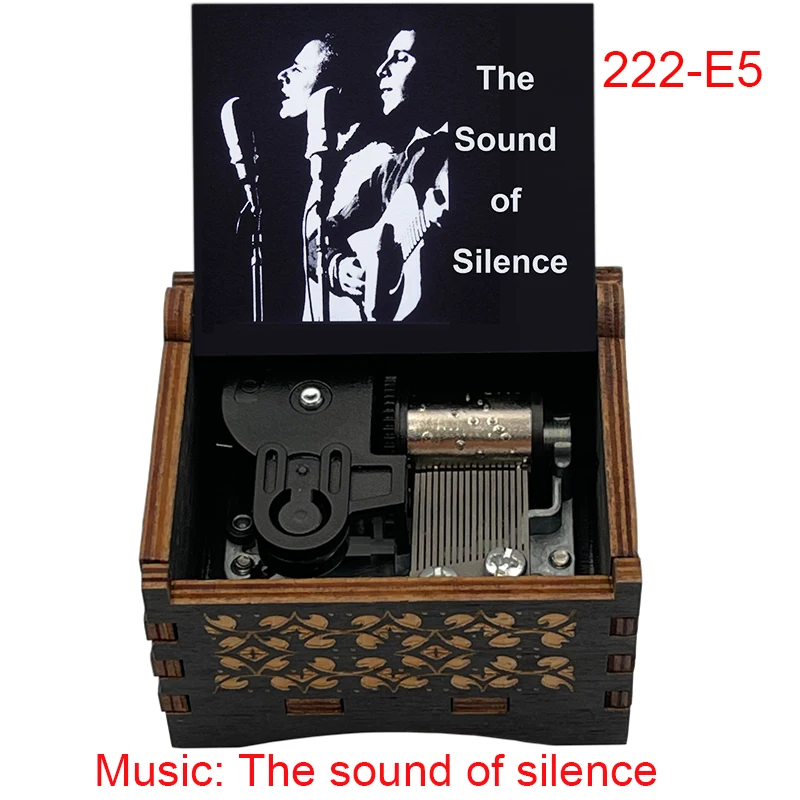 The Sound of Silence Wooden Music Box 18 Note Wind Up Movement Cute Gift Present Friends Birthday Family Festival Party music box carousel music box