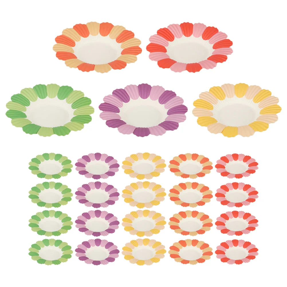 

50Pcs Paper Food Serving Plate Holiday Paper Dinner Tableware