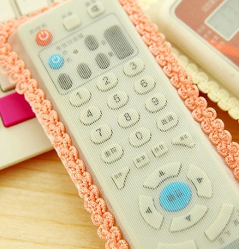 2pcs! Fabric Bowknot Lace Ideo TV Air Condition Remote Control Protector Cover Dust Jacket S / M / L Tv Remotes