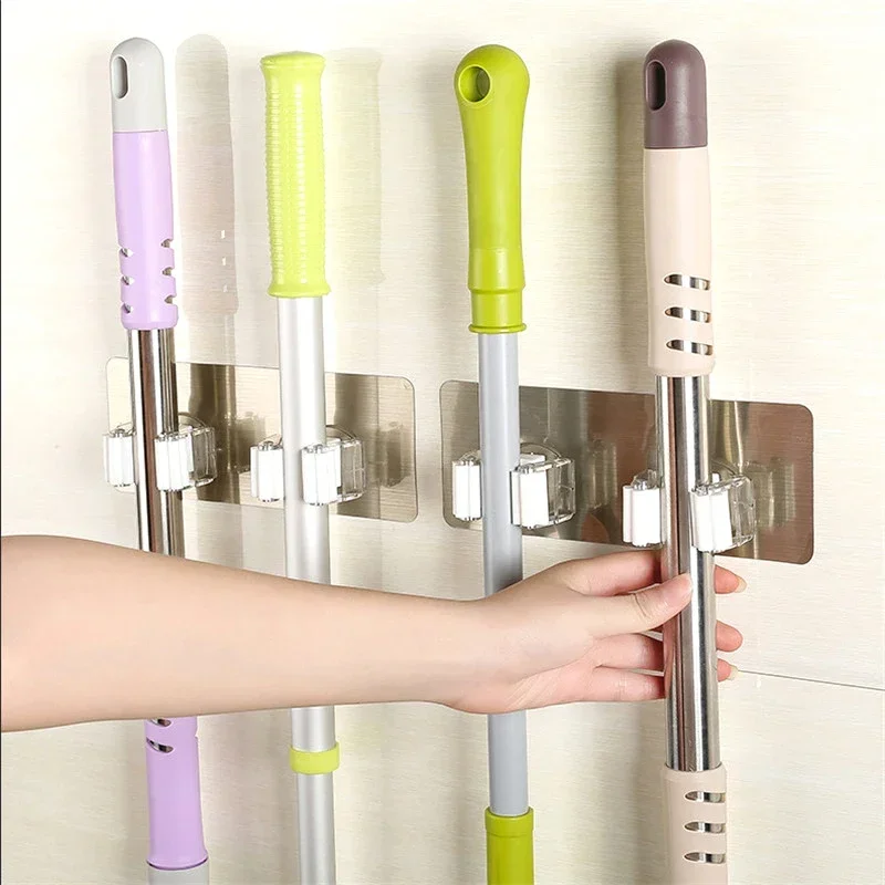 Mop & Broom Holder Wall Mounted Mop Organizer for Home