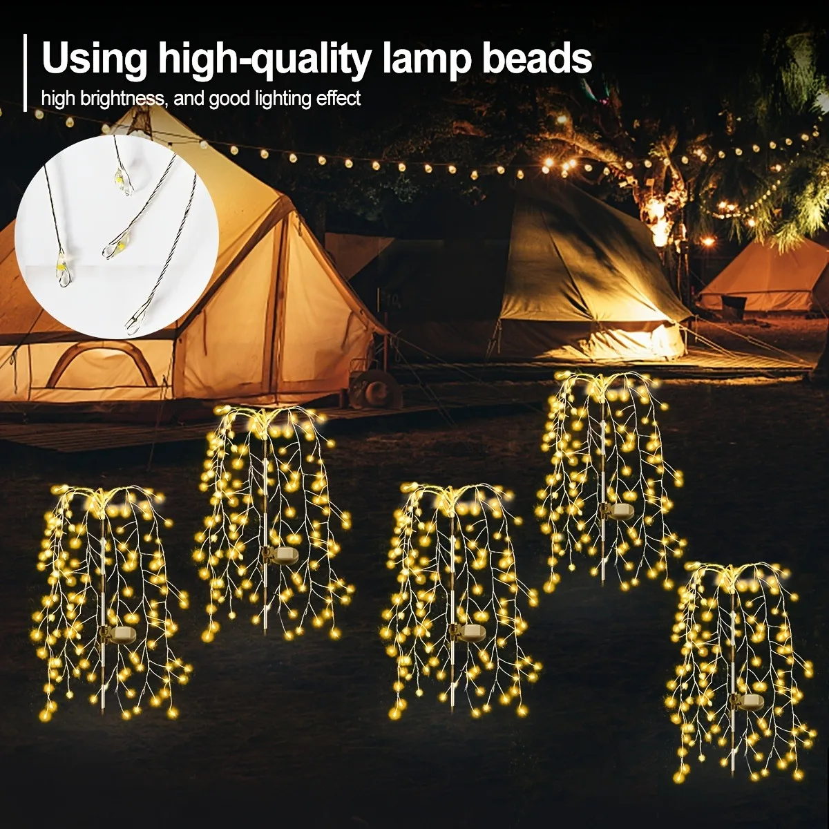 1 قطعة 200LED الألعاب النارية الشمسية الصفصاف أضواء الألعاب النارية في الهواء الطلق ، IP65 ، 8 طرق الإضاءة الضوء الذكي ، للفناء ، الحديقة ، مسار الديكور