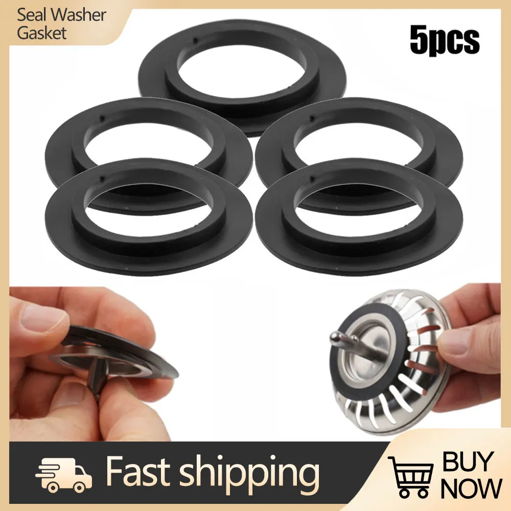 5pcs Rubber Seal Washer Gasket For basin Basket Strainer Plug For 78 79 80 82 83mm Kitchen Bathroom Sink Drain Seal Gasket 5pcs black rubber gasket water blocking gasket filter gasket kitchen sink sealing filter durable practical sink drain