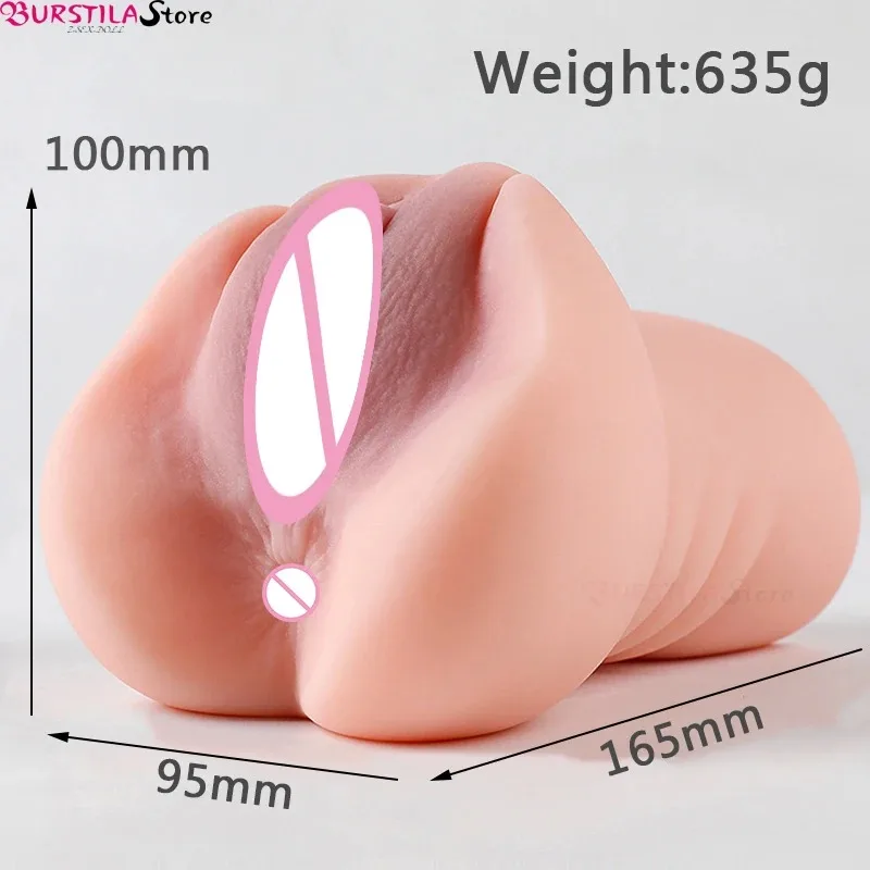 QUBANLV Male Masturbator 2 in 1 Silicone Toys 18+ Pocket Pussy Penis Exerciser Anal Sex Toys