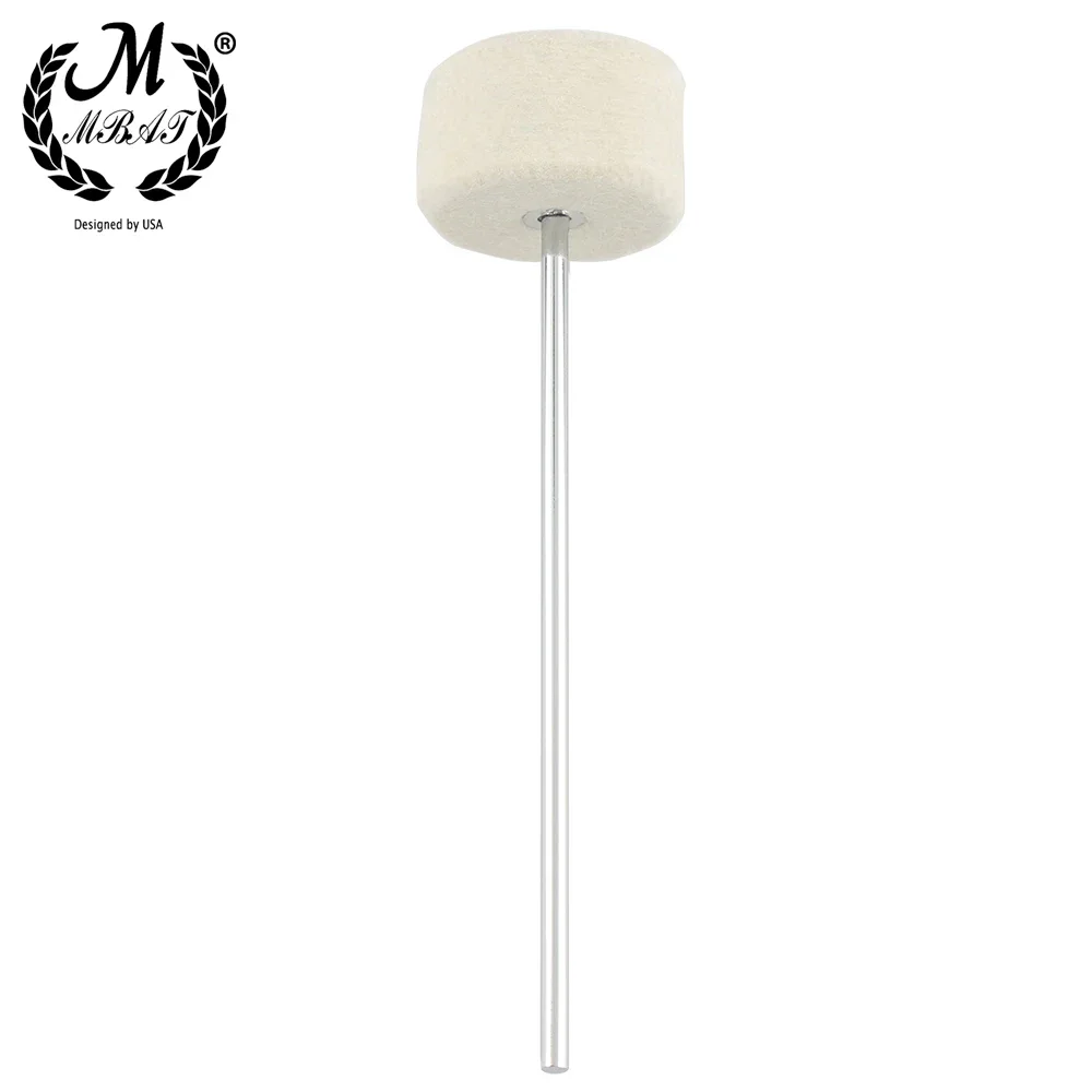 M MBAT Drum Pedal Beater Hammer Replacement for Drum Set Kit Accessory Stainless Steel Shaft Felt Pedal Beater Head