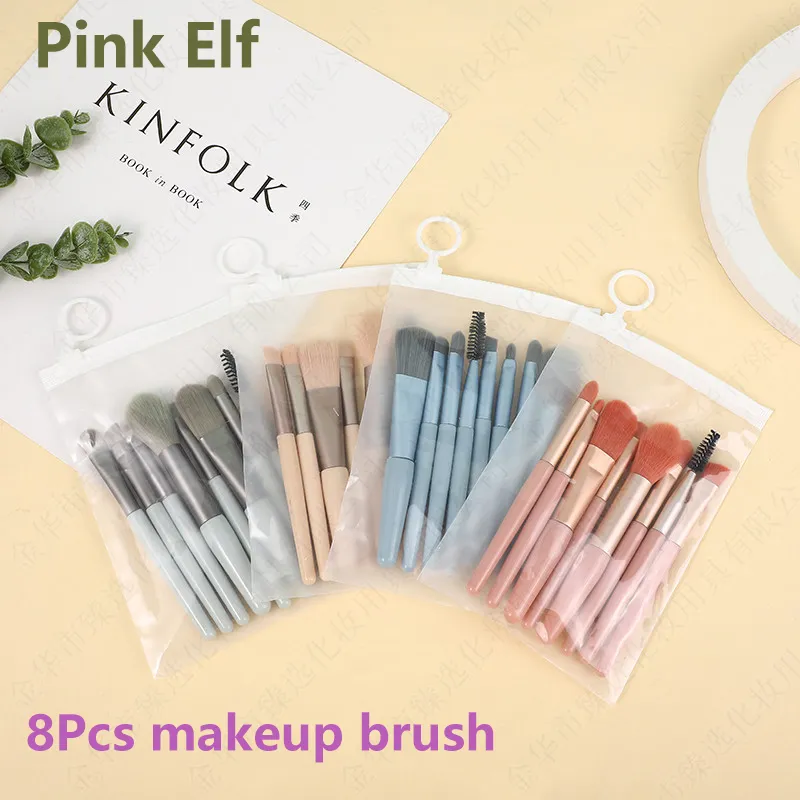  8 pieces of cosmetics foundation make-up cheek red powder shadow mixed makeup brush Soft and lovely beauty tool makeup brush 