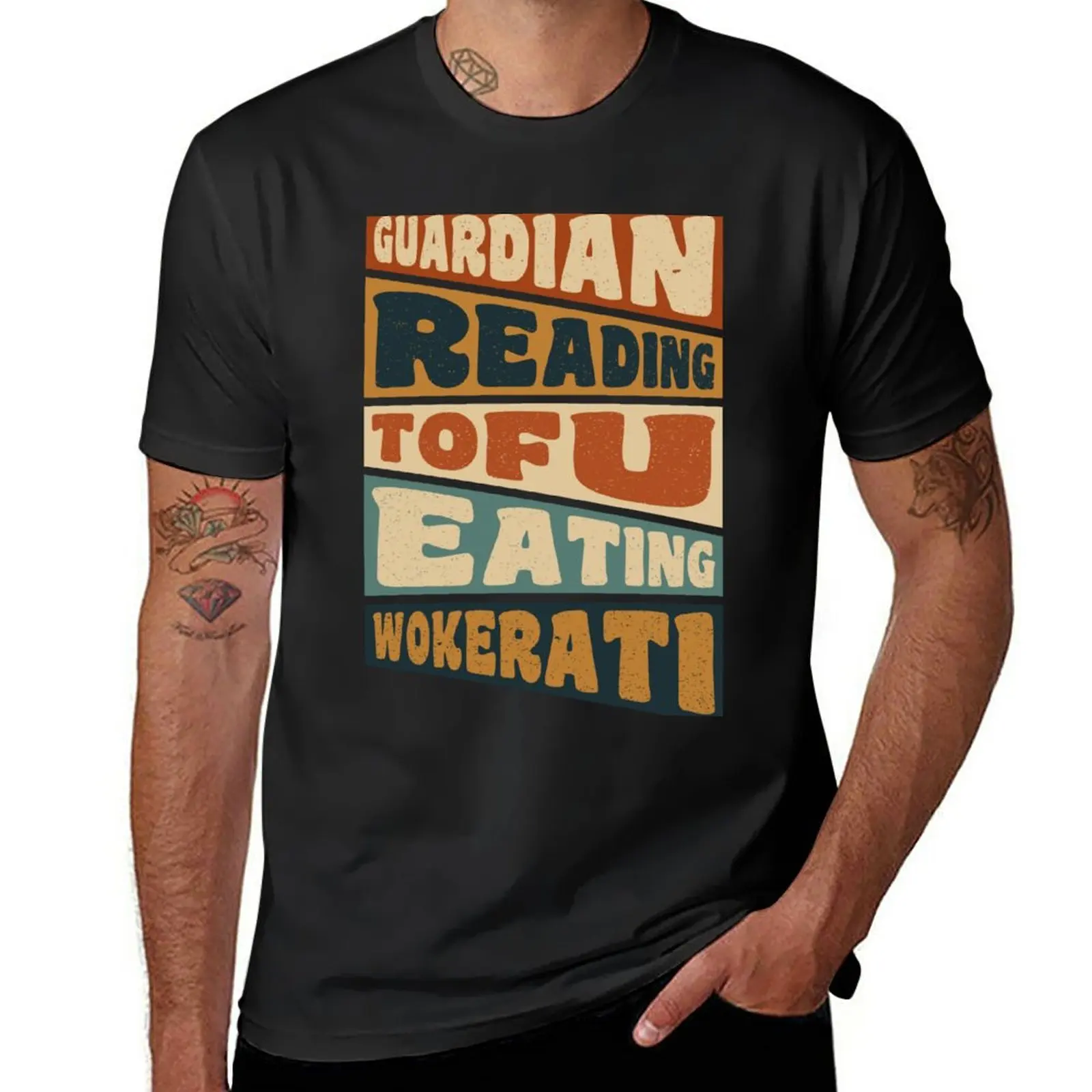 

New Tofu Eating Wokerati - Guardian Reading T-Shirt Short sleeve plus size tops tees blank t shirts mens t shirts