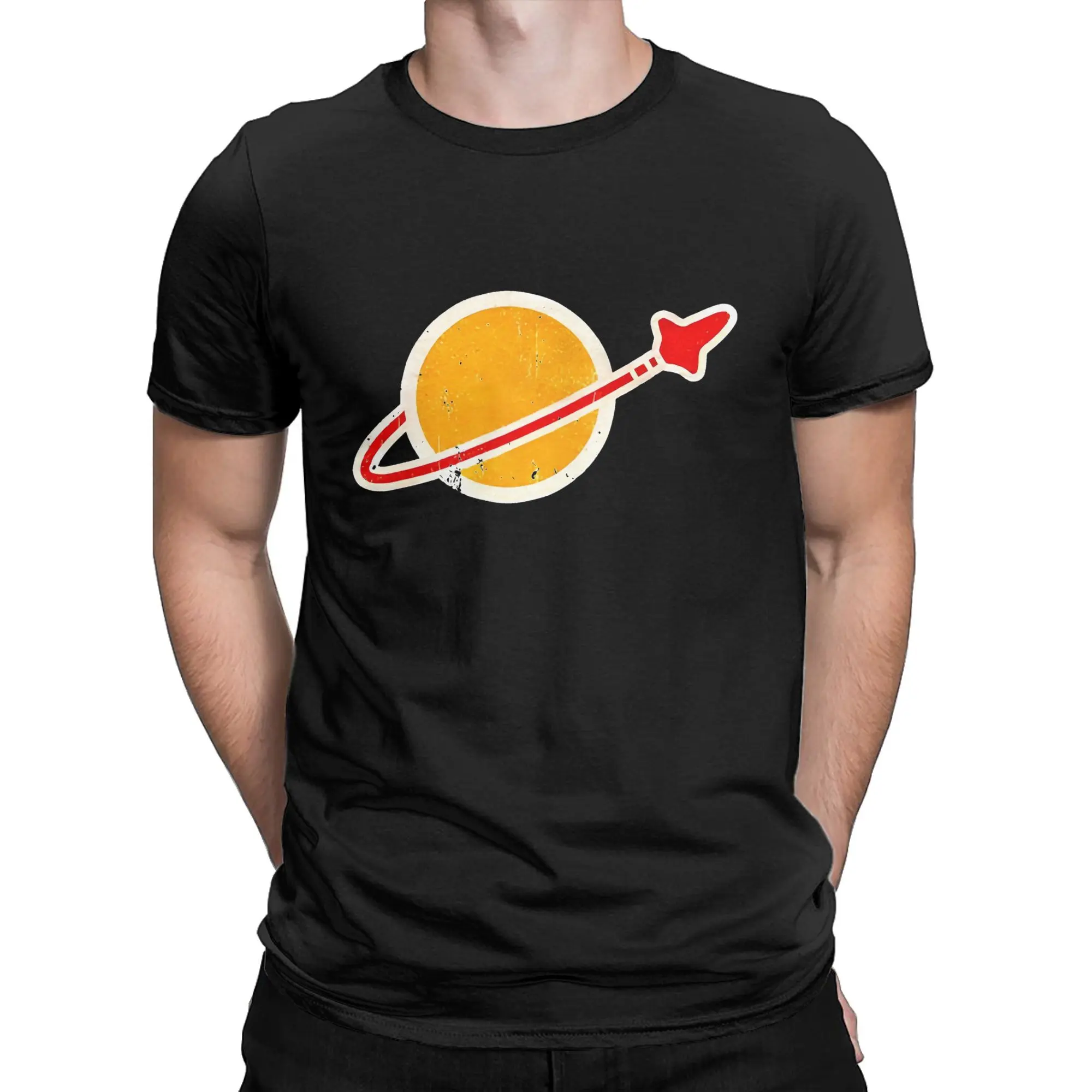 Classic Spaceman Vintage Lego Space 100% Cotton Men's T-Shirt – Round Collar, Short Sleeve Novelty Tee