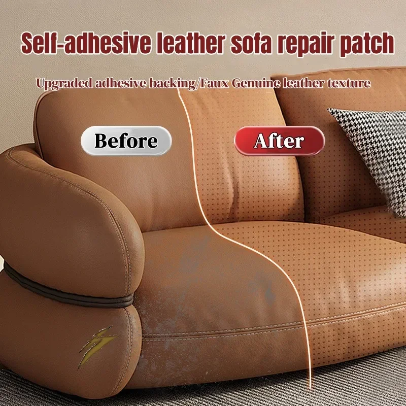 자동차 좌석에 대 한 통기성 천공 된 가죽 수리 PVC 자기 접착제 가죽 소파 자동 인테리어 스티커 패치 보수