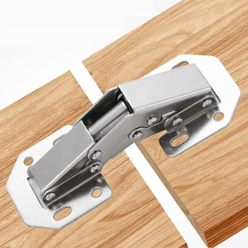 Door Hinges 4 Inch Cabinet Hinge with Screws 90 Degree No-Drilling Hole Cupboard Door Hydraulic Hinges Household Furniture Hardwares