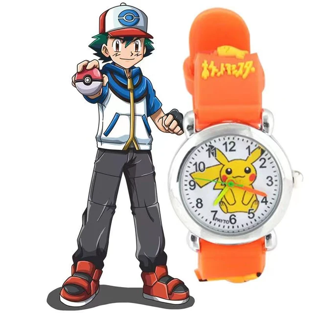 Montre Pokémon Pikachu pour enfants, ensemble de bracelets, figurine  d'anime, montre Shoous pour enfants, flash