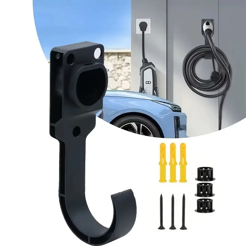 Wall Mount Bracket For Electric Car Charging EV Charger Cable Holder Universal Gun Head Socket For Type 2 Connector EU Plug