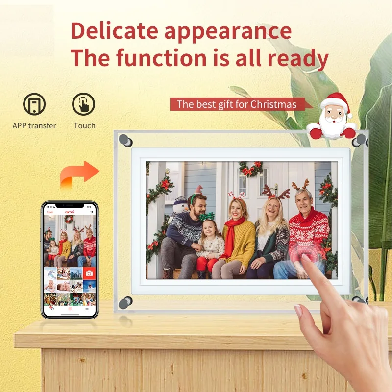 NEW 10inch WIFI Touch Screen Digital Photo Frame Acrylic Frame Video