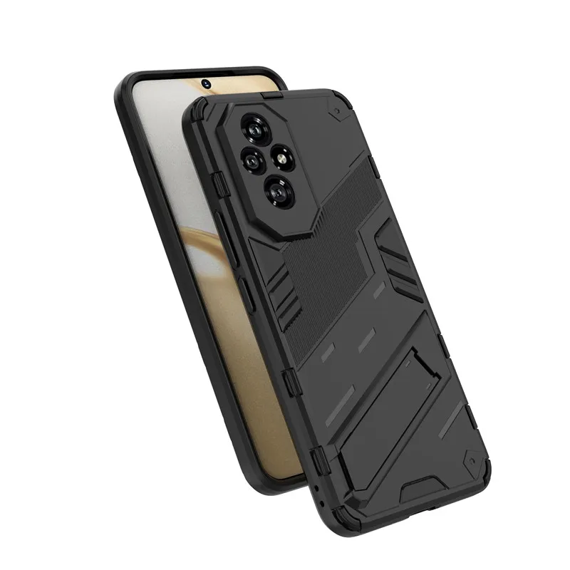 Shockproof TPU Protective Bumper Armor Phone Case with PC Stand Holder
