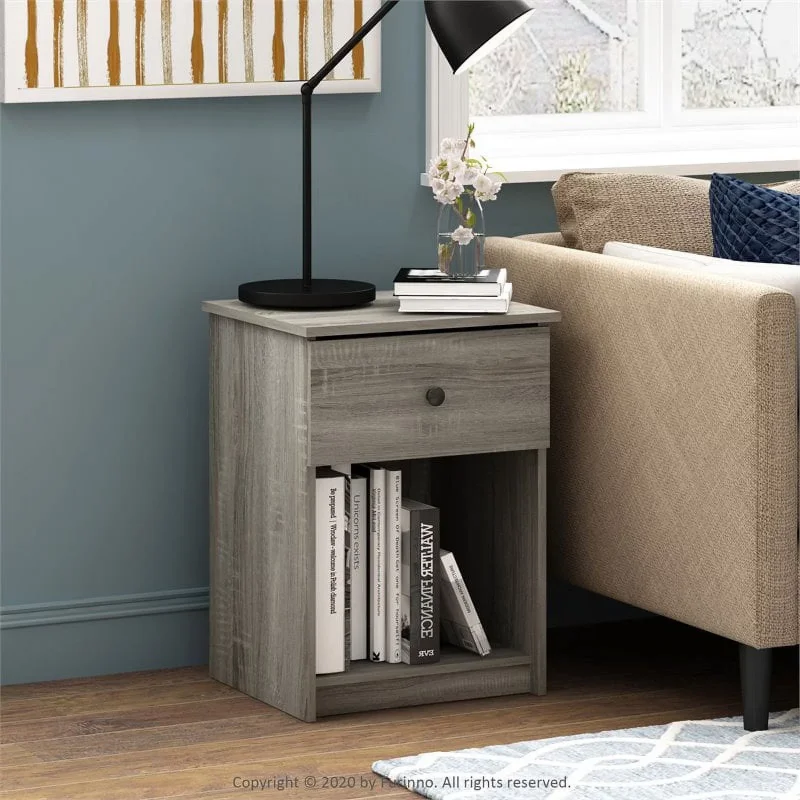 

Furinno Lucca тумбочка с Одним Выдвижным Ящиком, набор из 2, белый