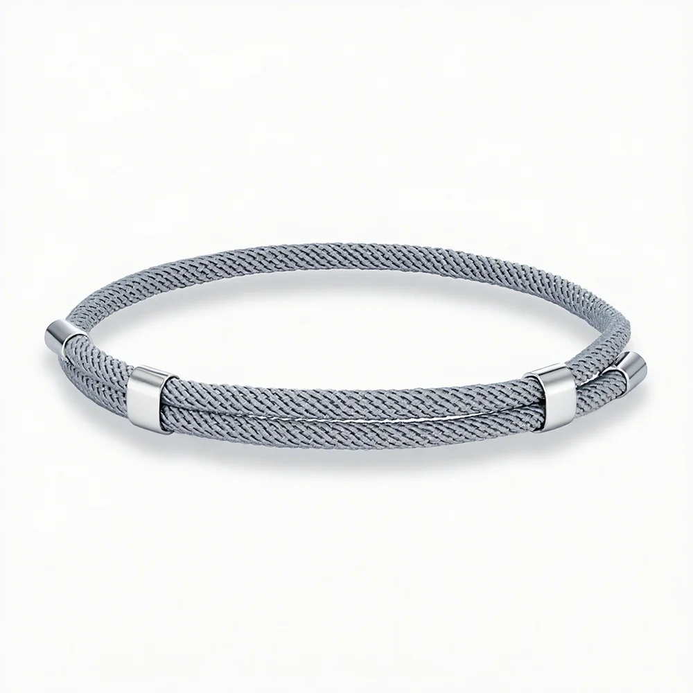 MKENDN Simple Style Men Women Bracelet 3mm Durable Marine Rope With Polished Steel Closure Jewelry Summer Beach Gifts