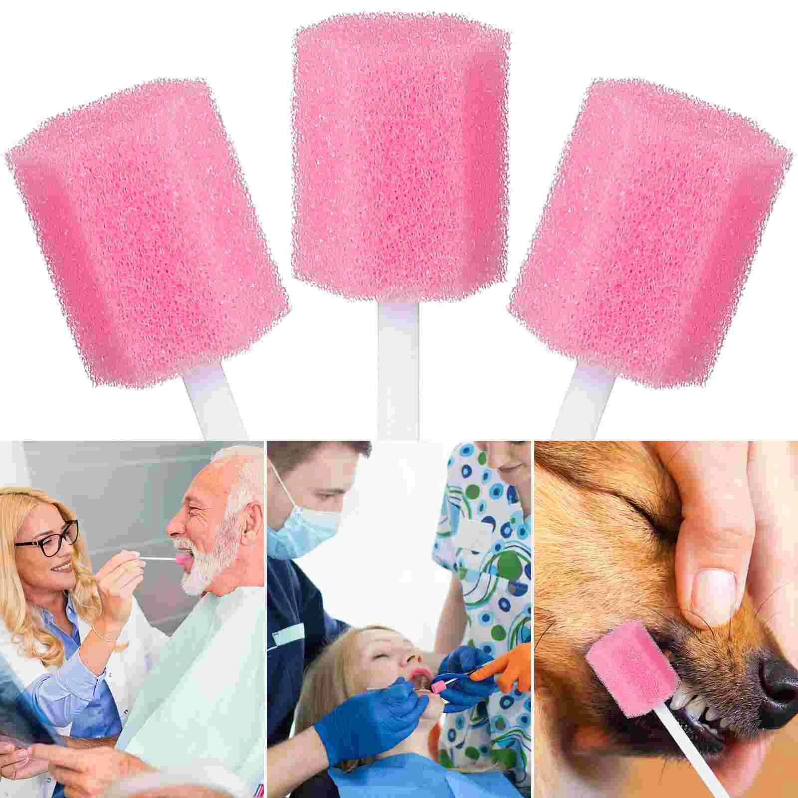 

200 Pcs Toothpick Oral Care Sponge Swabs Dental Mouth Sponges Stick Elder Teeth Cleaning