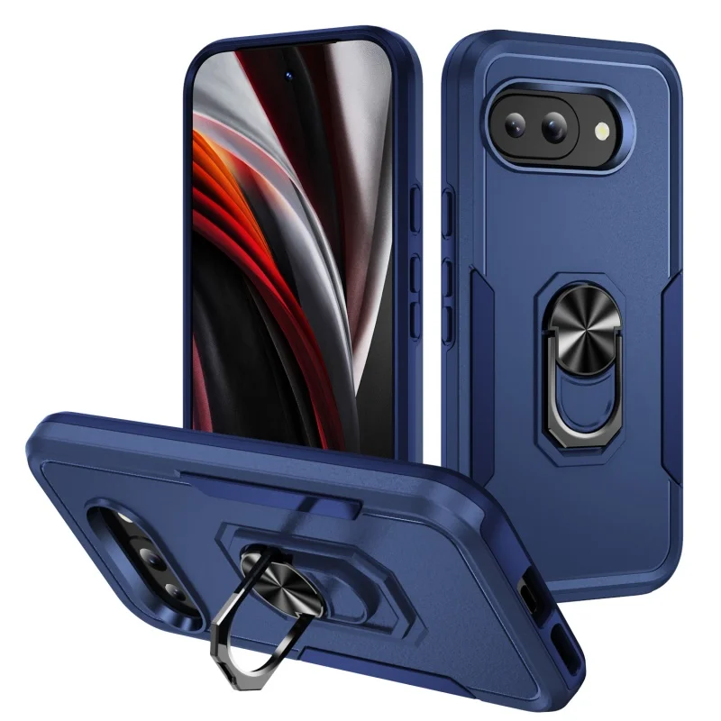 Luxury Military-Grade Heavy Duty Anti-Fall Phone Case with Ring Holder and Stand - Shockproof Hard Cover