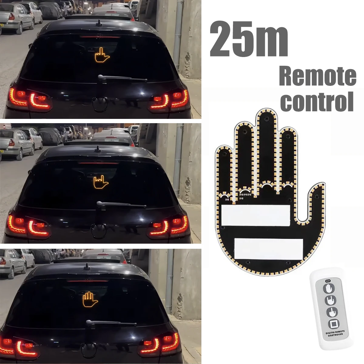 3D Vehicle Gesture Light Funny Car Finger Light with Remote, Road